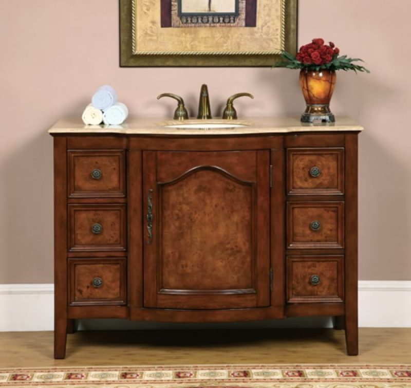 48 Inch Antique Two-Tone Single Sink Vanity